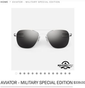 Men's Randolph aviation silver brush frames